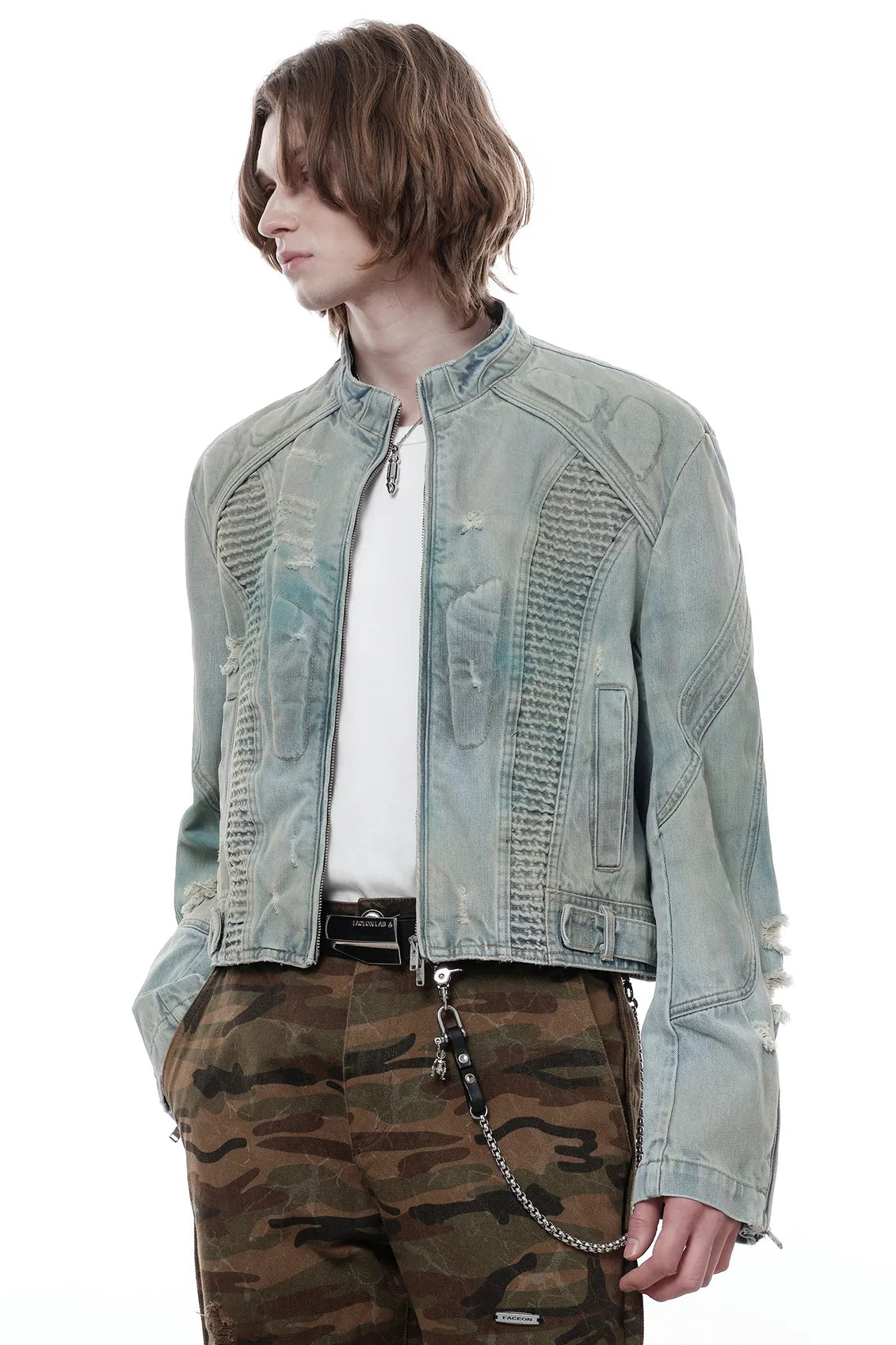 Distressed Denim Akira Moto Jacket