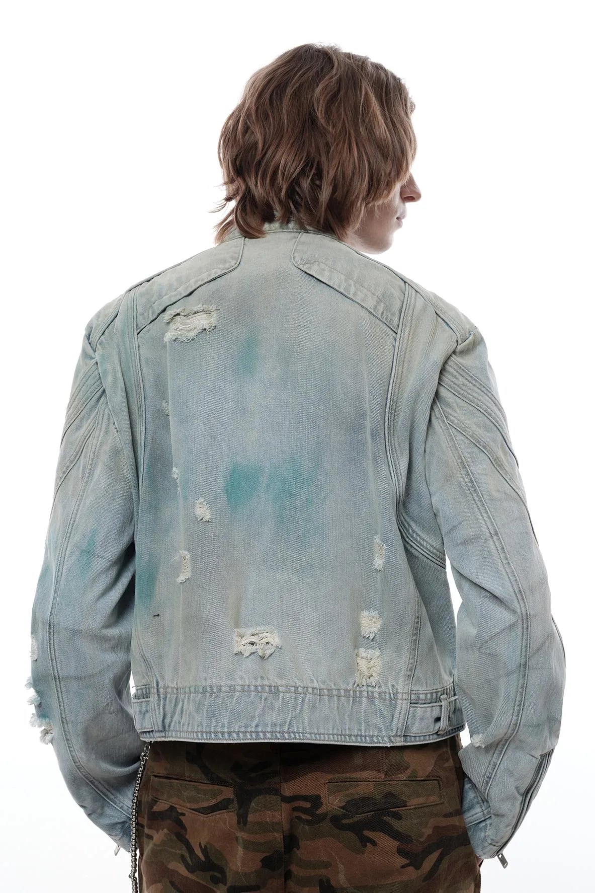 Distressed Denim Akira Moto Jacket