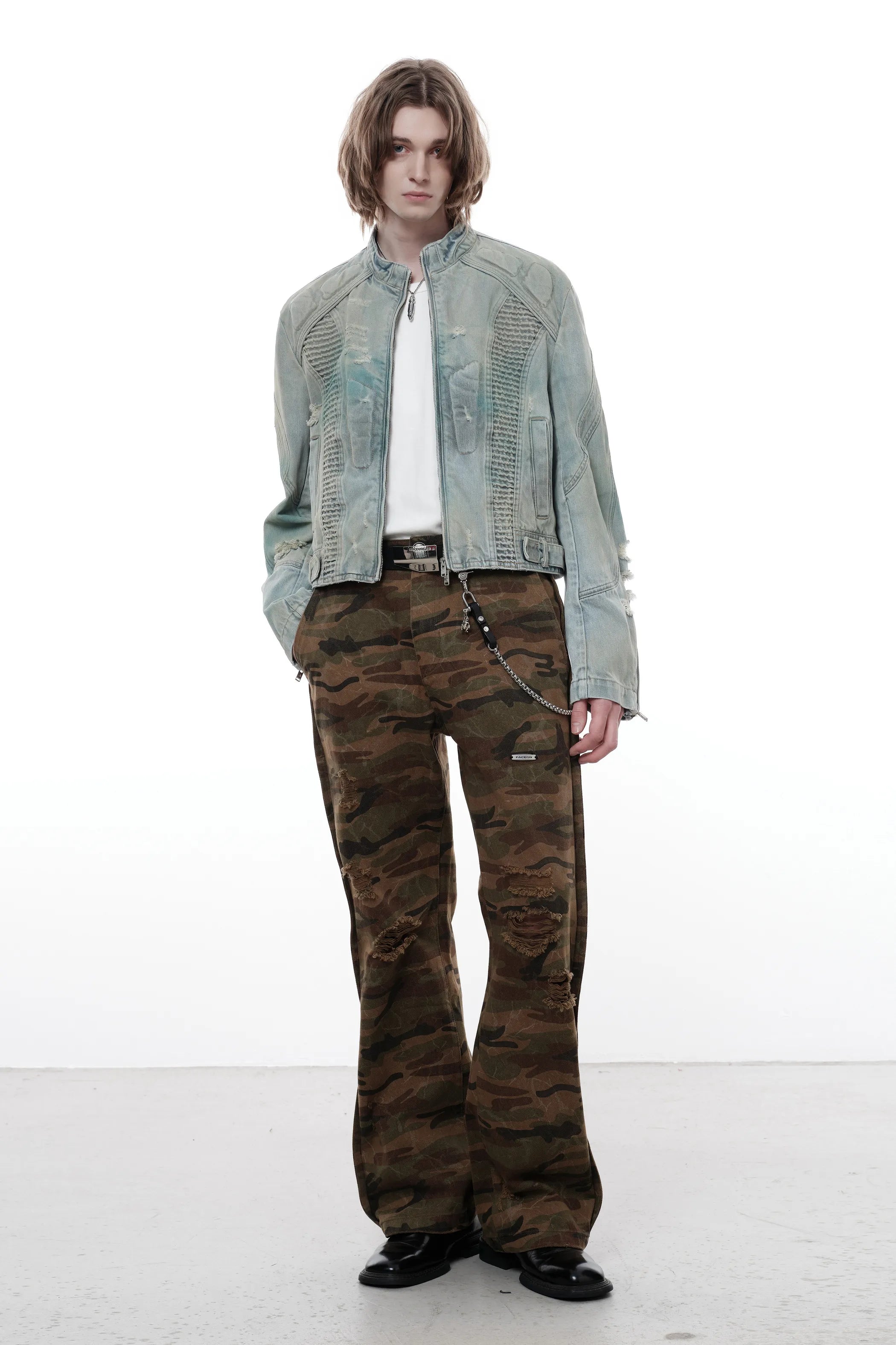 Distressed Denim Akira Moto Jacket