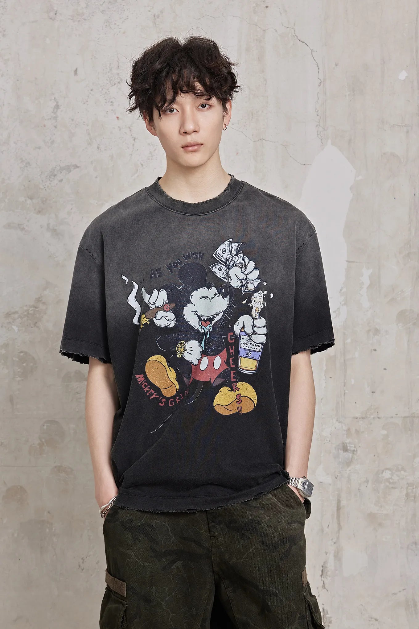 Mickey Mouse Graphic Distressed Tee