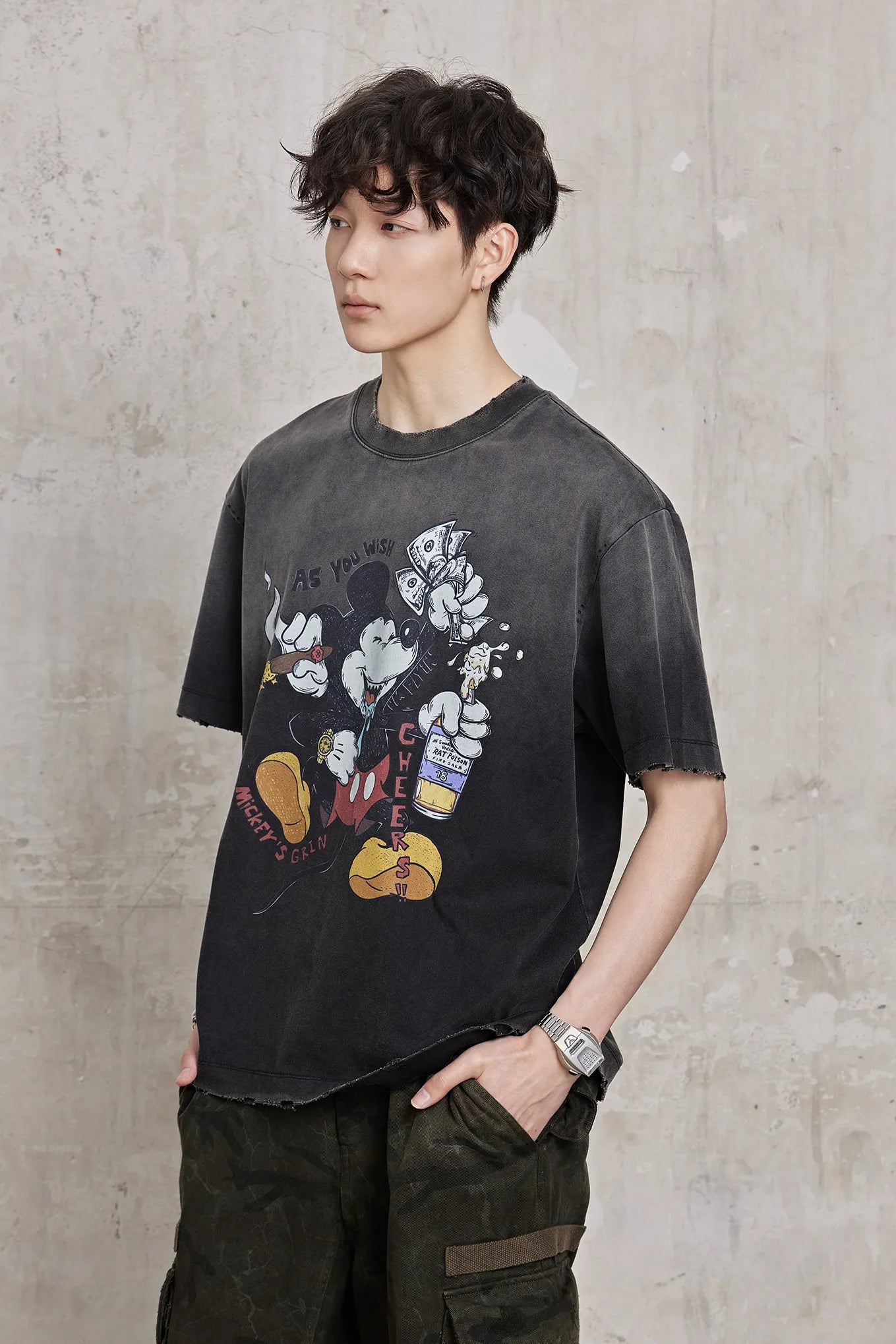 Mickey Mouse Graphic Distressed Tee