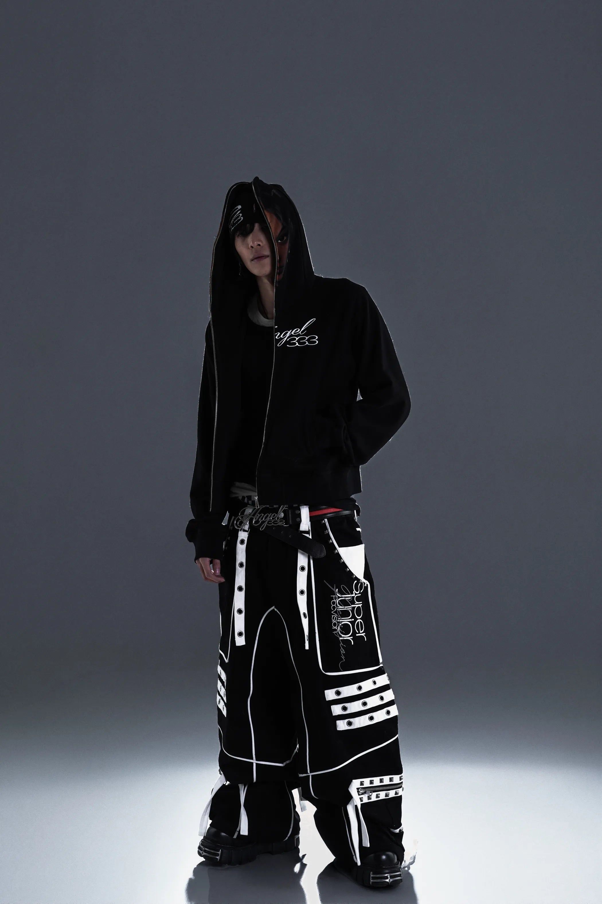 Angel333 Script Buckle Leather Belt