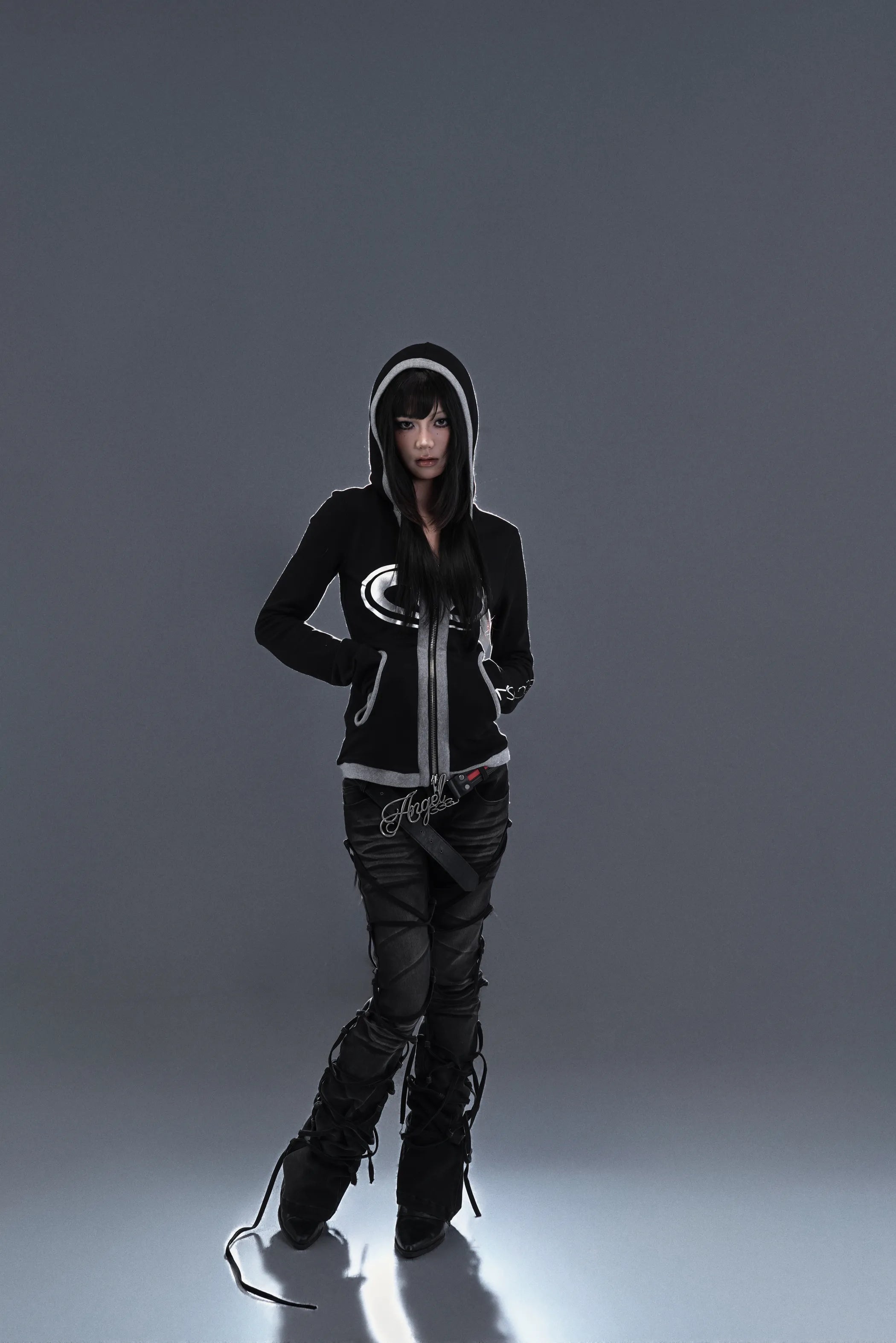 Angel333 Script Buckle Leather Belt