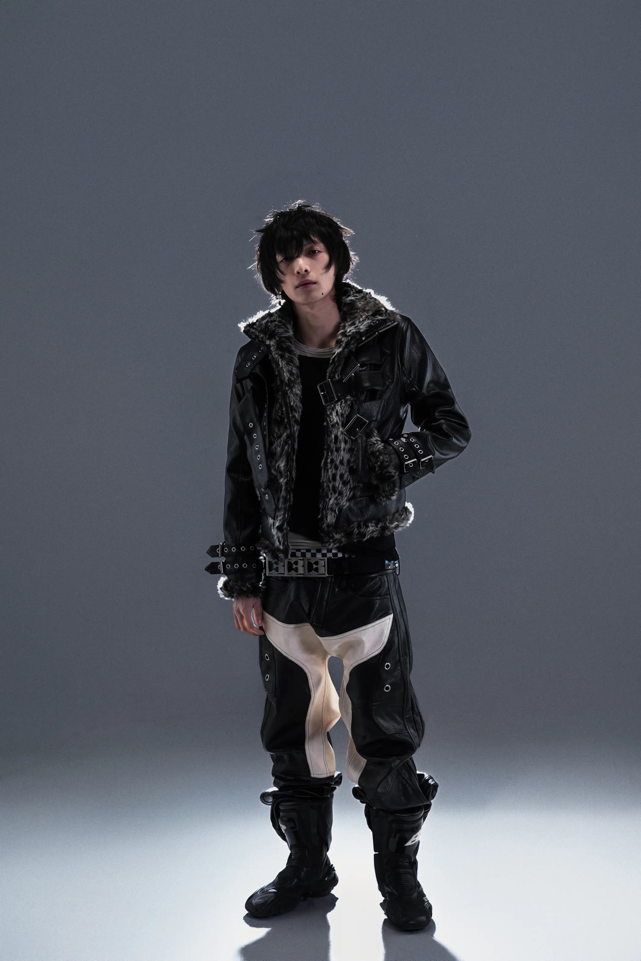 Leopard Print Reversible Faux Fur Leather Jacket