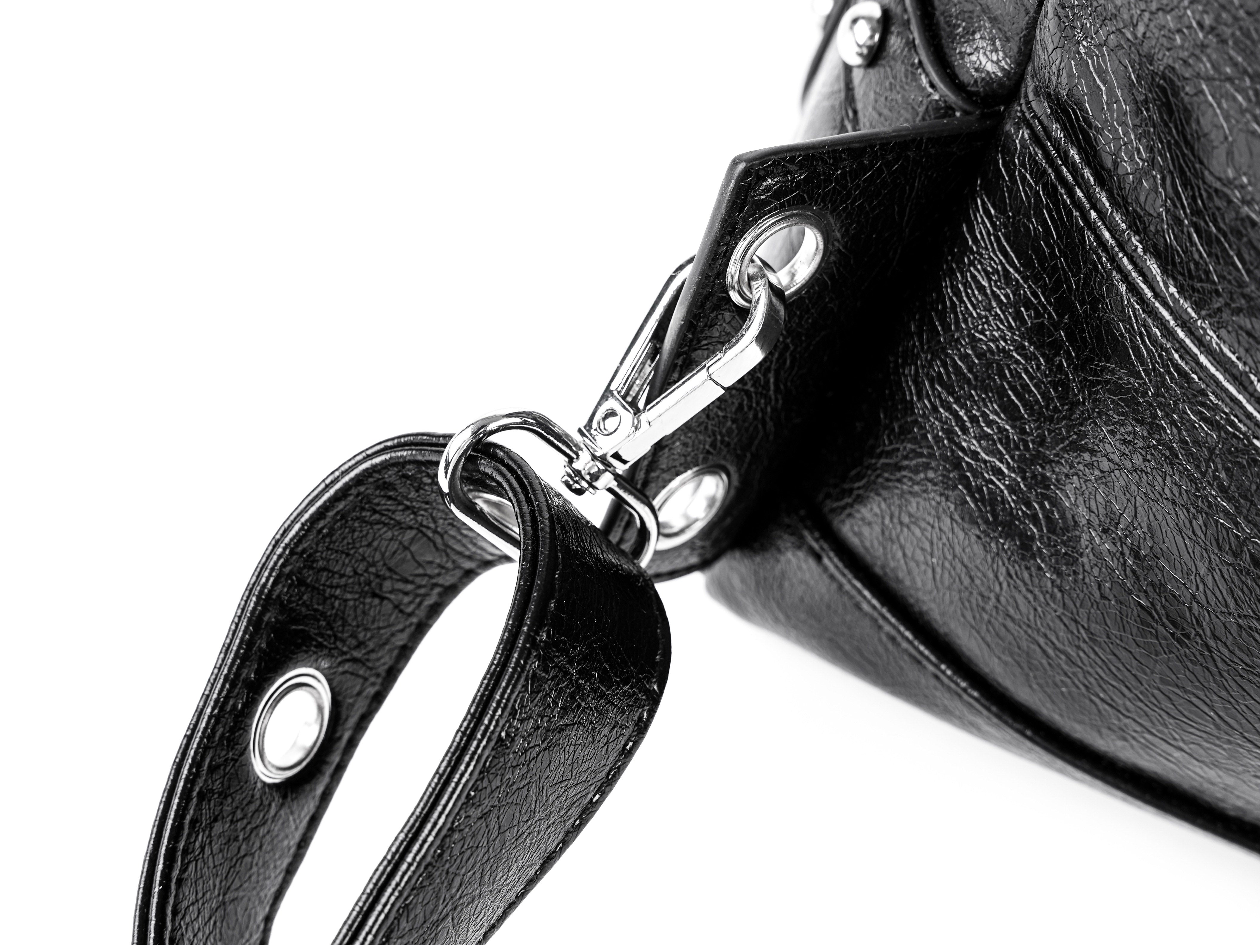 "✝" Cross-cracked leather backpack