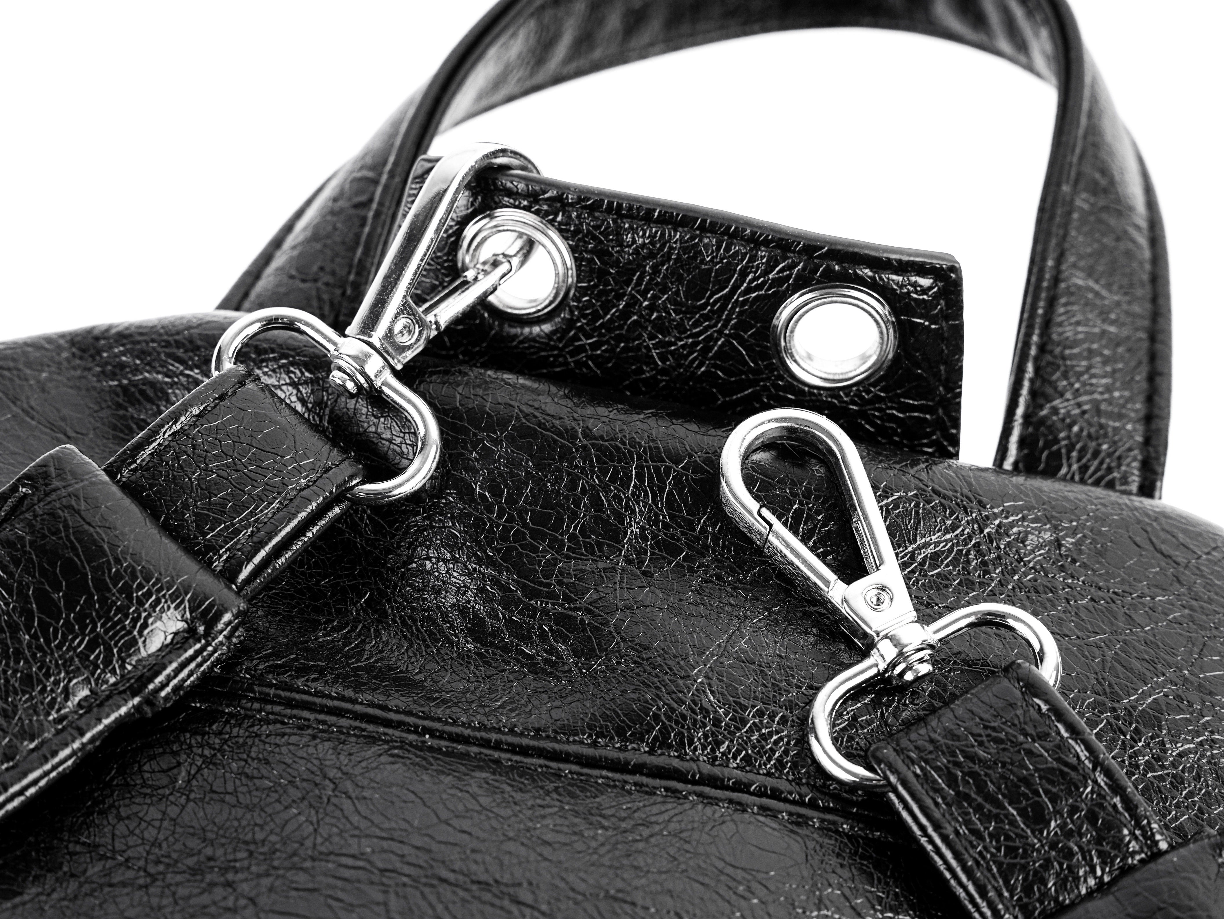 "✝" Cross-cracked leather backpack