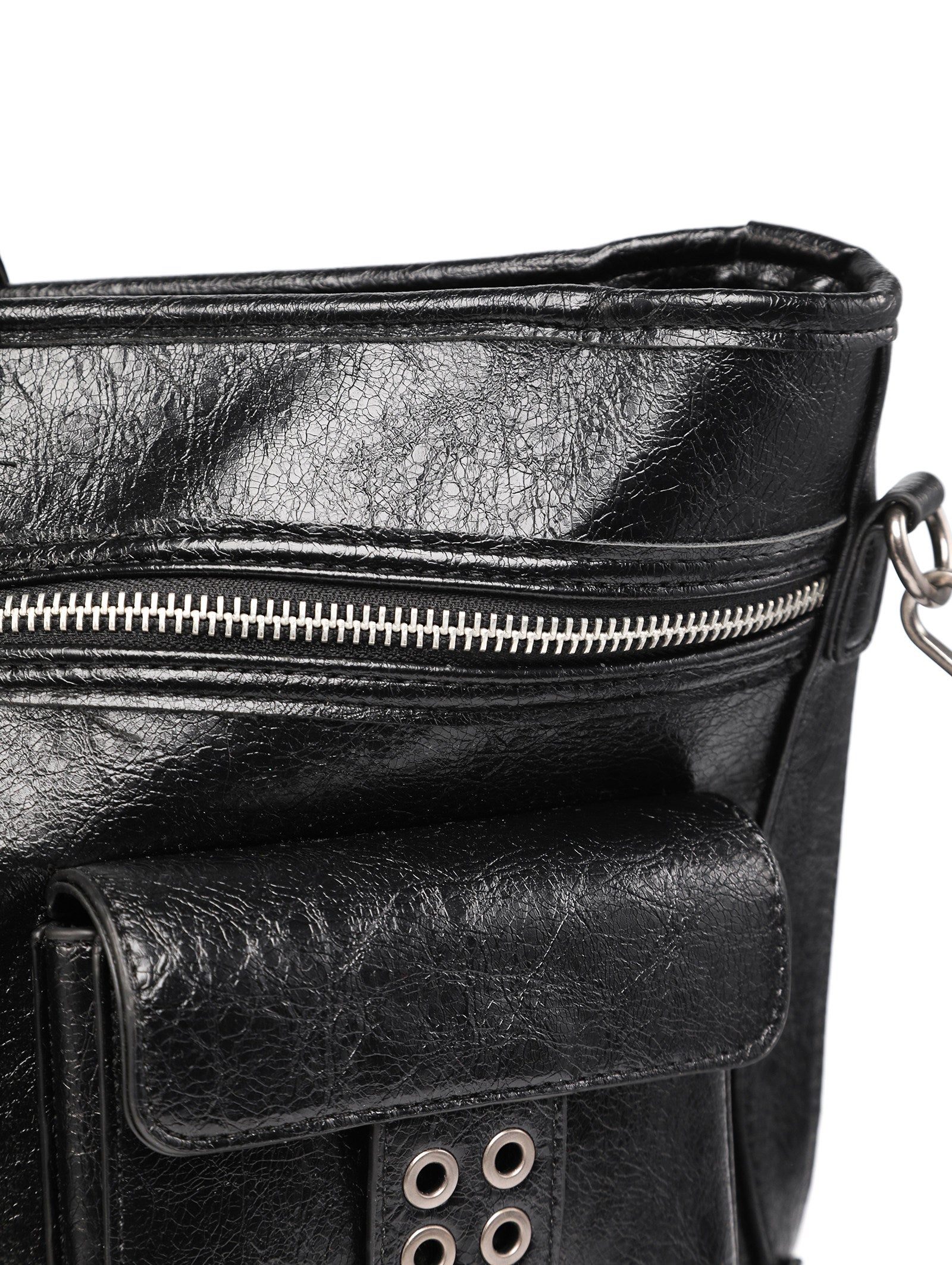 "✝" Cross-cracked leather bag