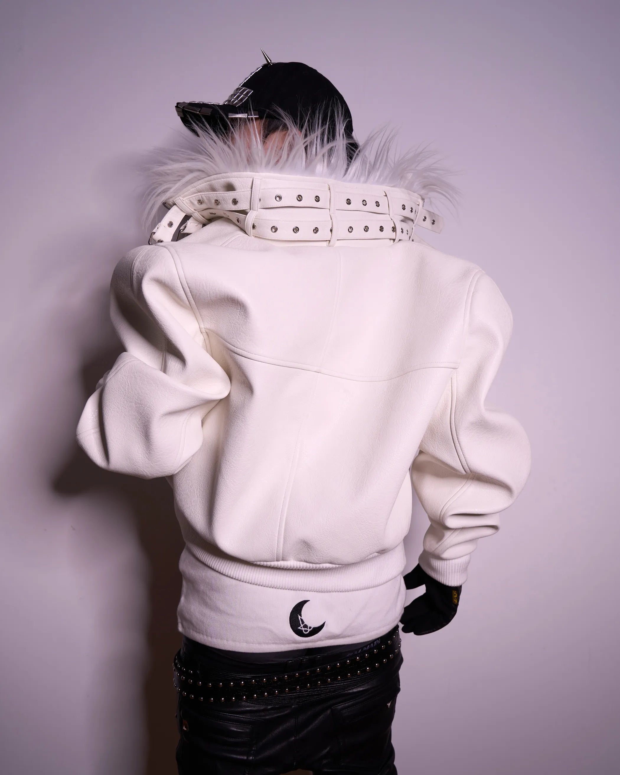 "DËV" Demon strap leather jacket