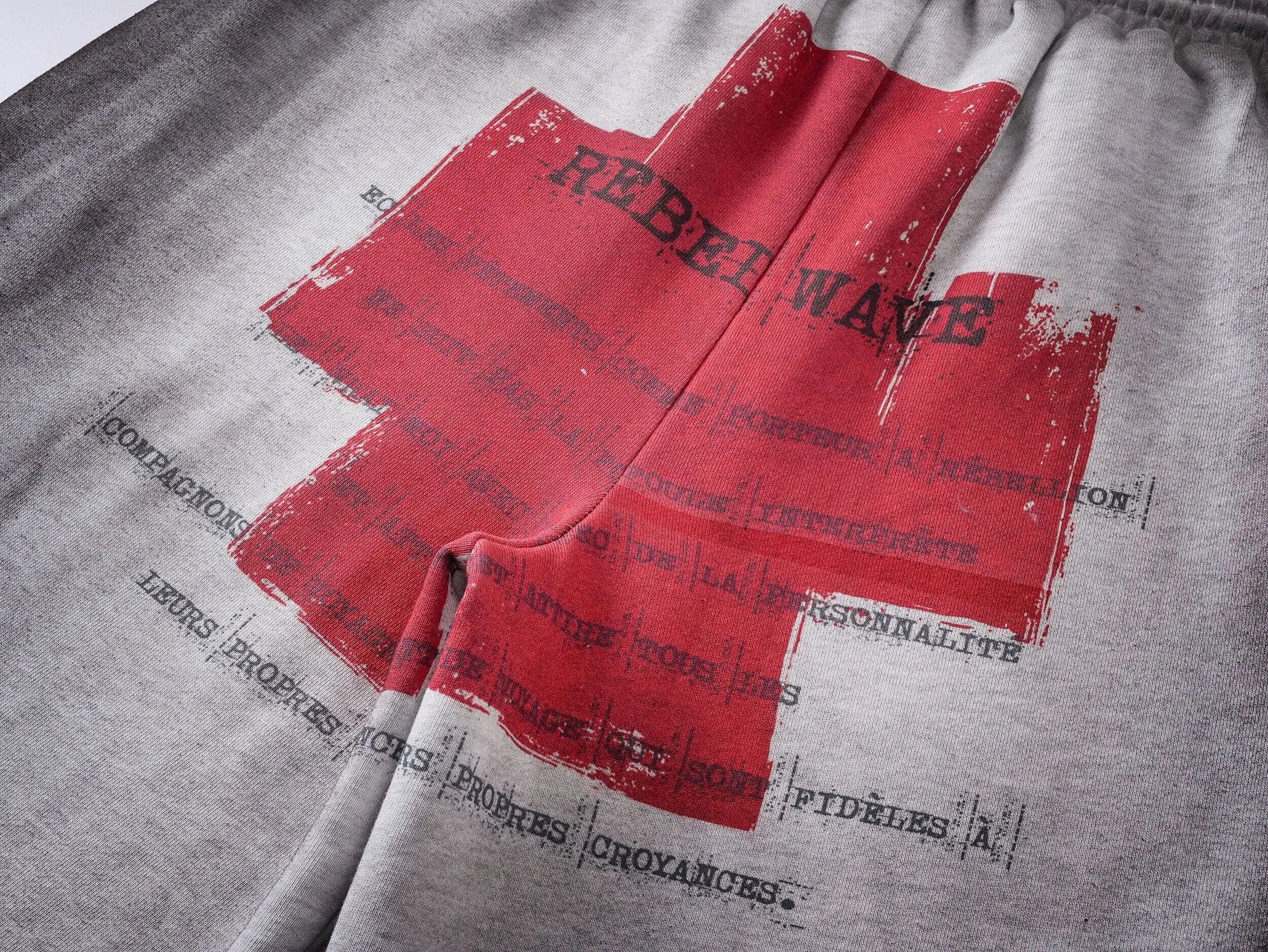 "✝" Distressed reversible sweatpants