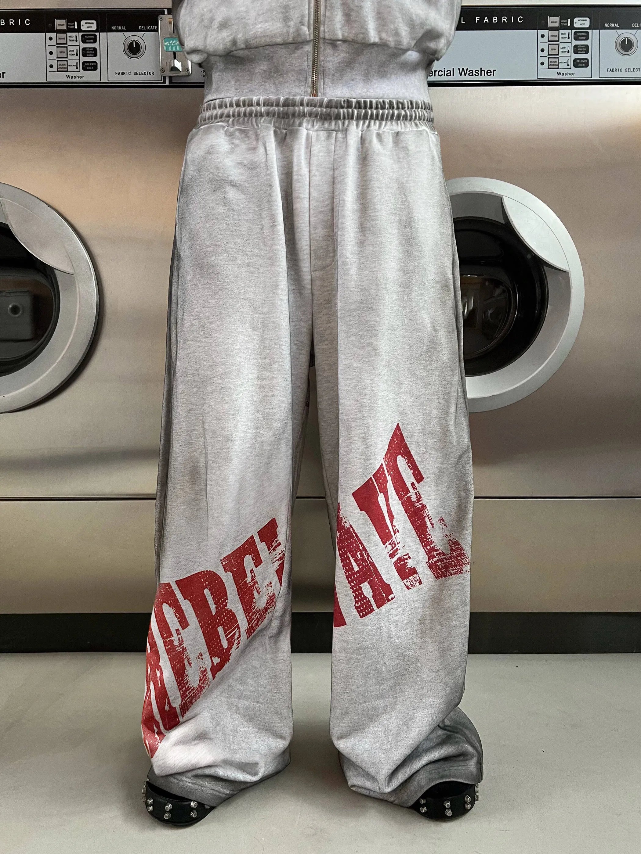 "✝" Distressed reversible sweatpants