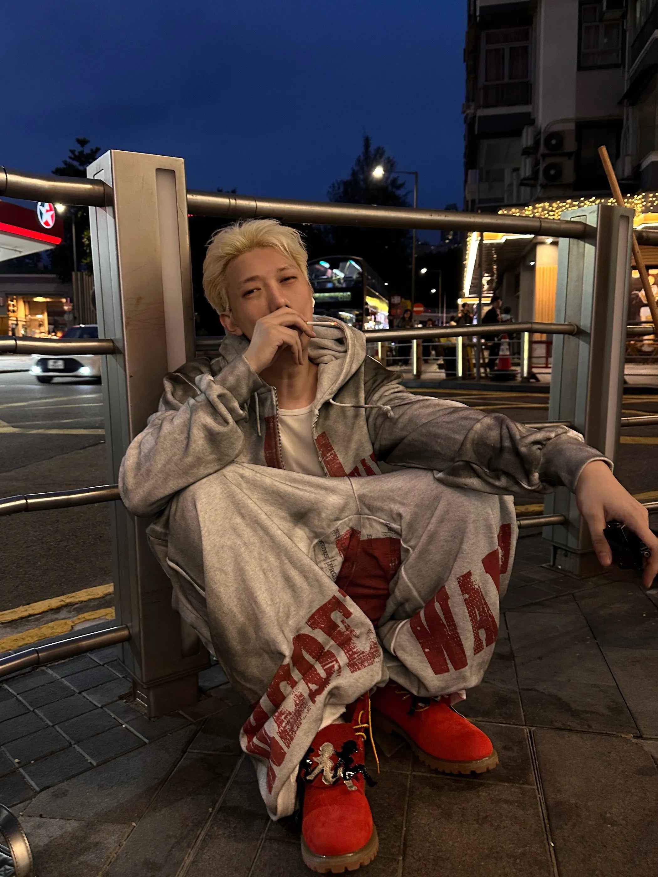 "✝" Distressed reversible sweatpants