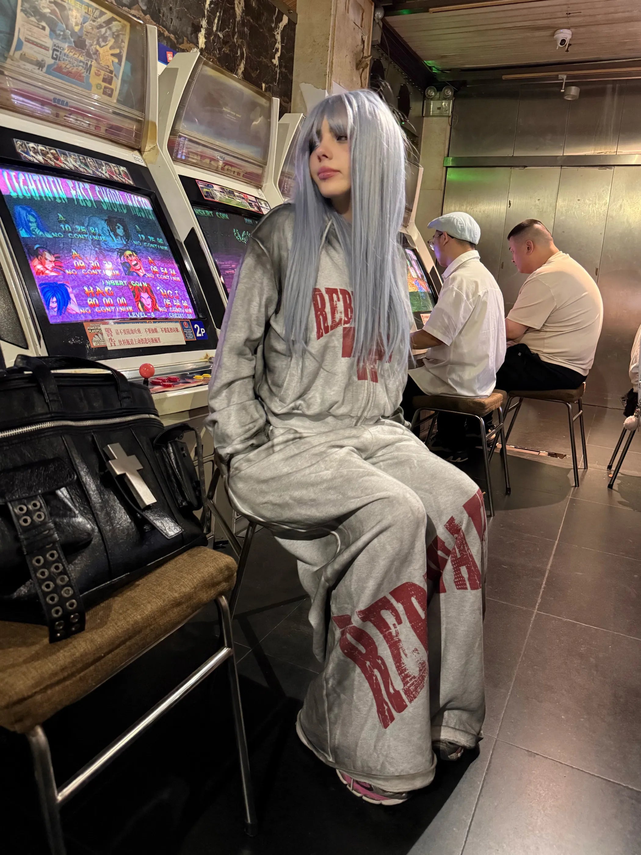 "✝" Distressed reversible sweatpants