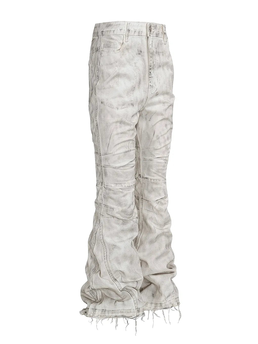 "WXΣ" distressed wax pants