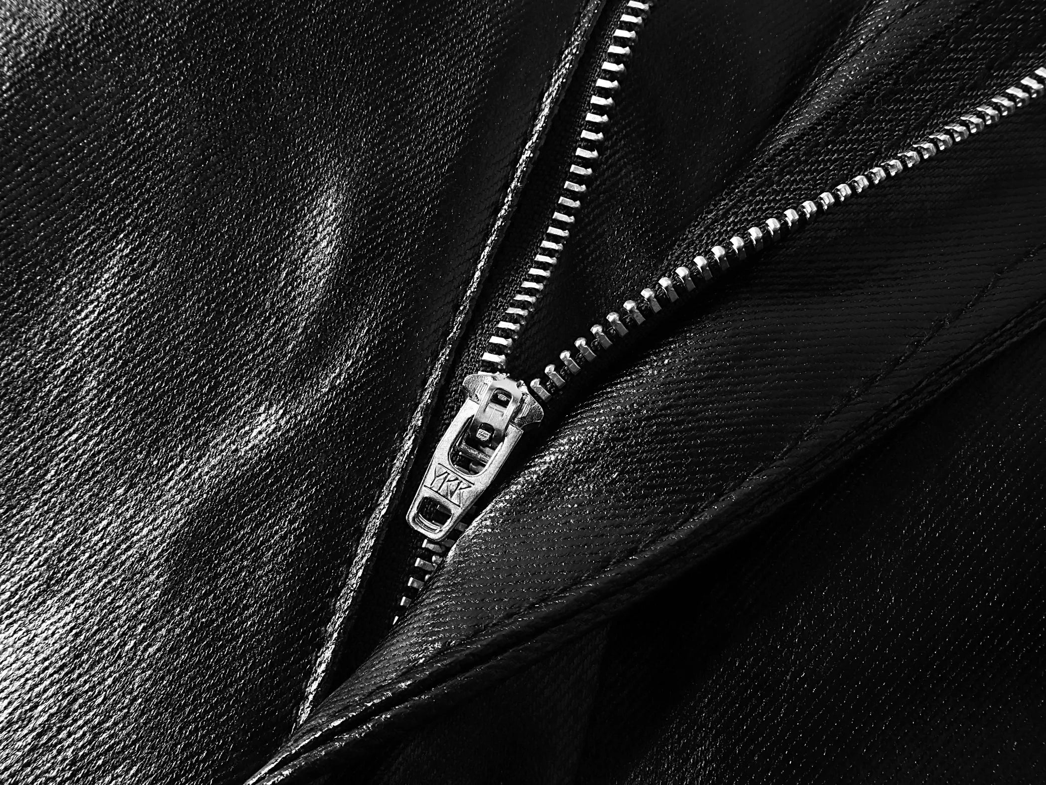 "RЖЯ" Liquid metal zip wax pants