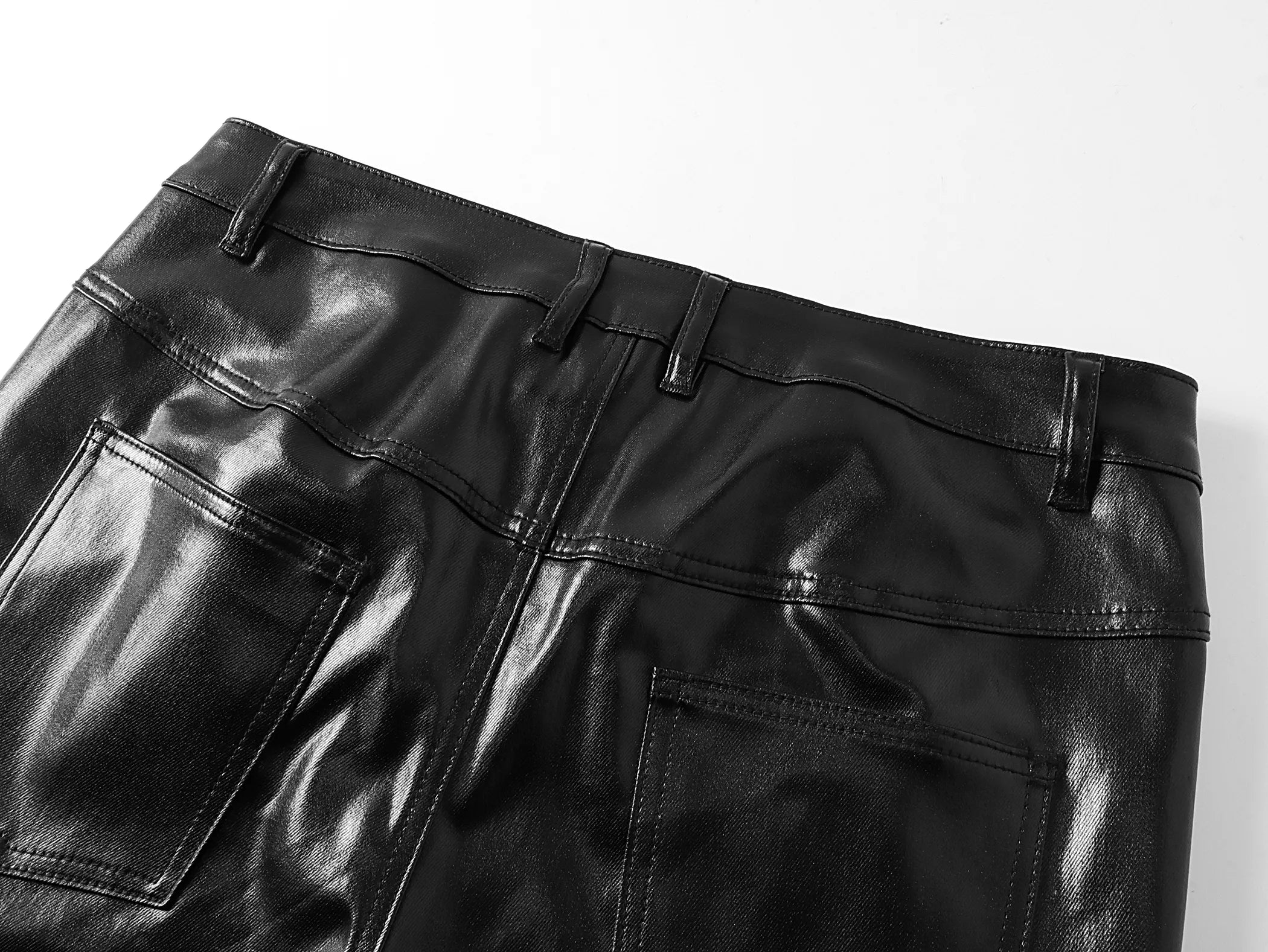 "RЖЯ" Liquid metal zip wax pants