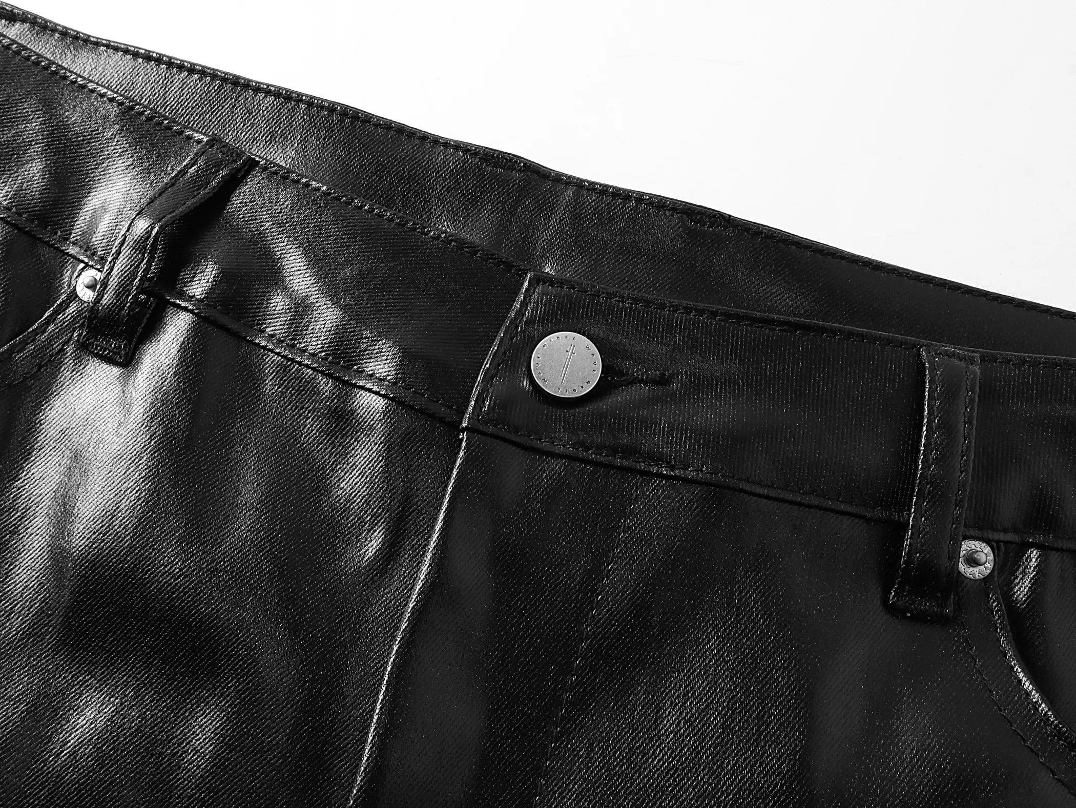 "RЖЯ" Liquid metal zip wax pants