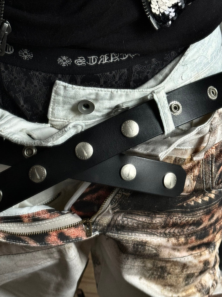 "SØL" Rivet snap-buckle belt