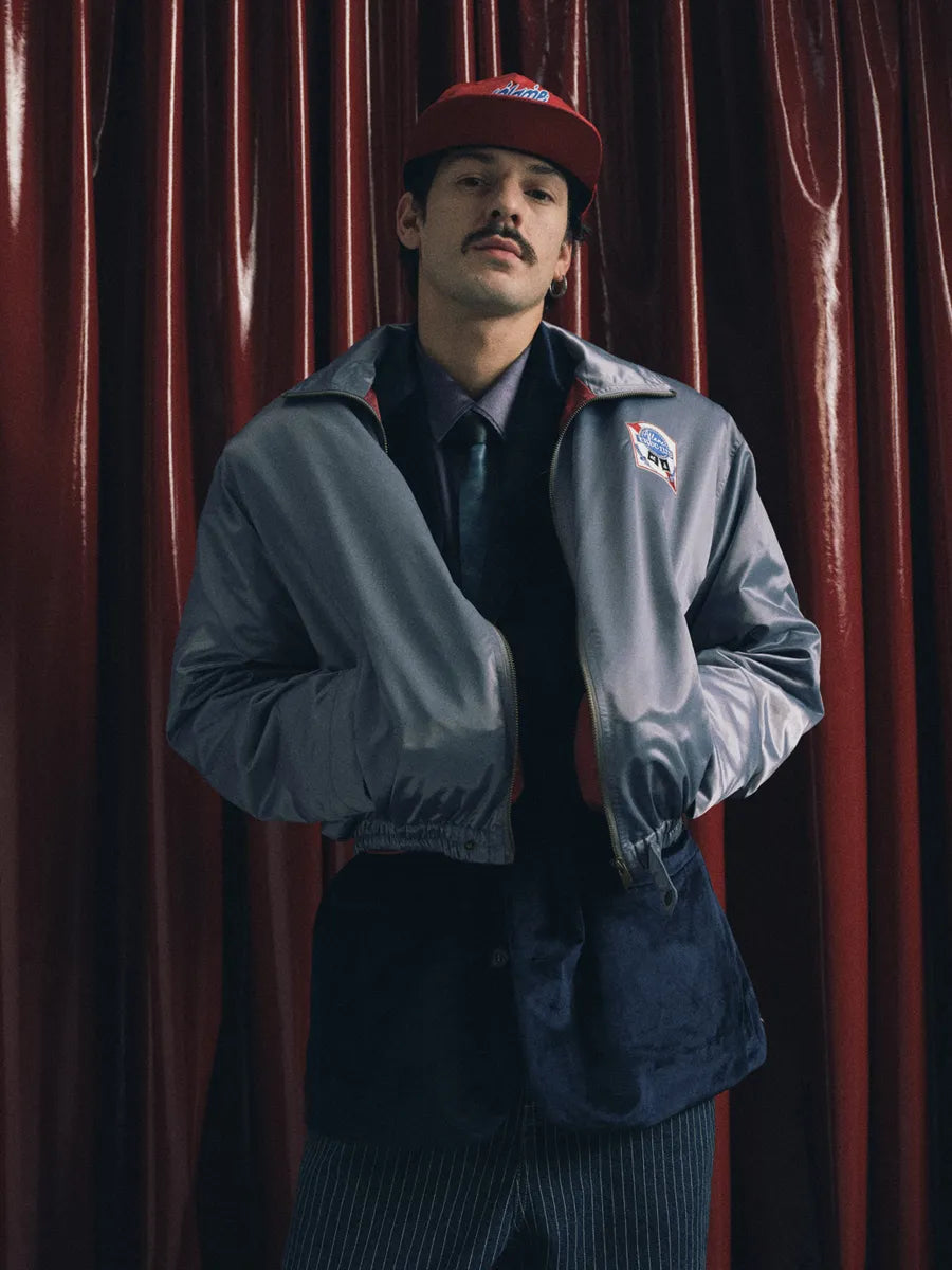 AFLAME Embroidered nylon lapel jacket