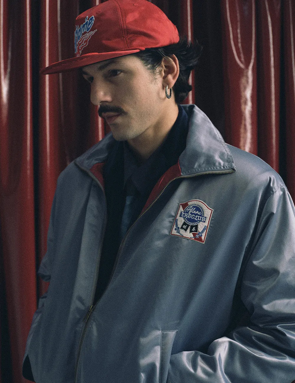 AFLAME Embroidered nylon lapel jacket