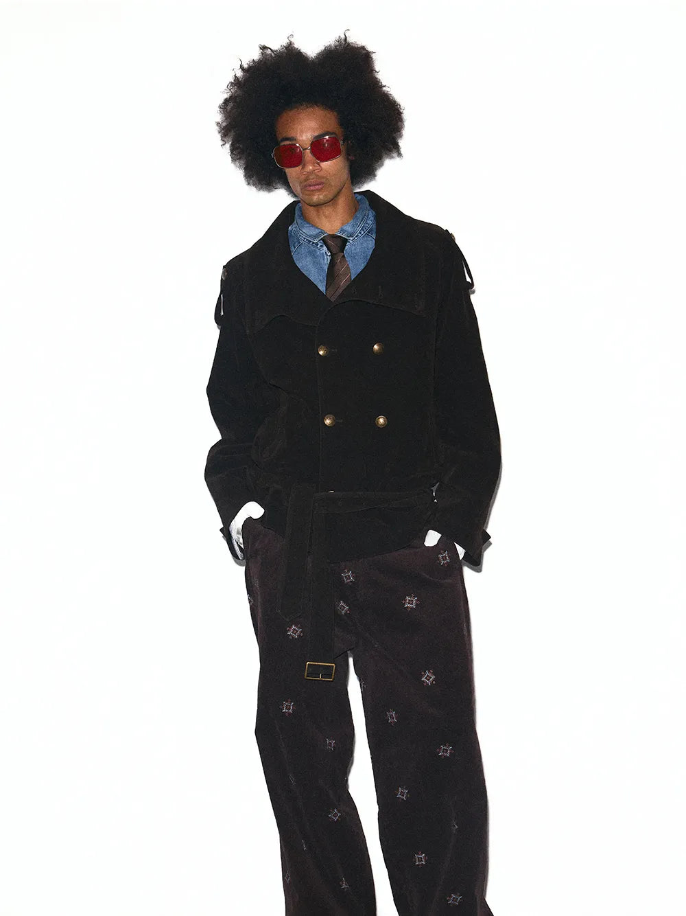 Double-breasted windbreaker cotton coat
