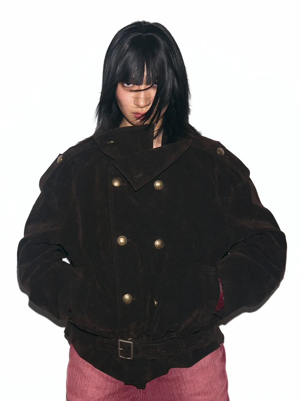Double-breasted windbreaker cotton coat