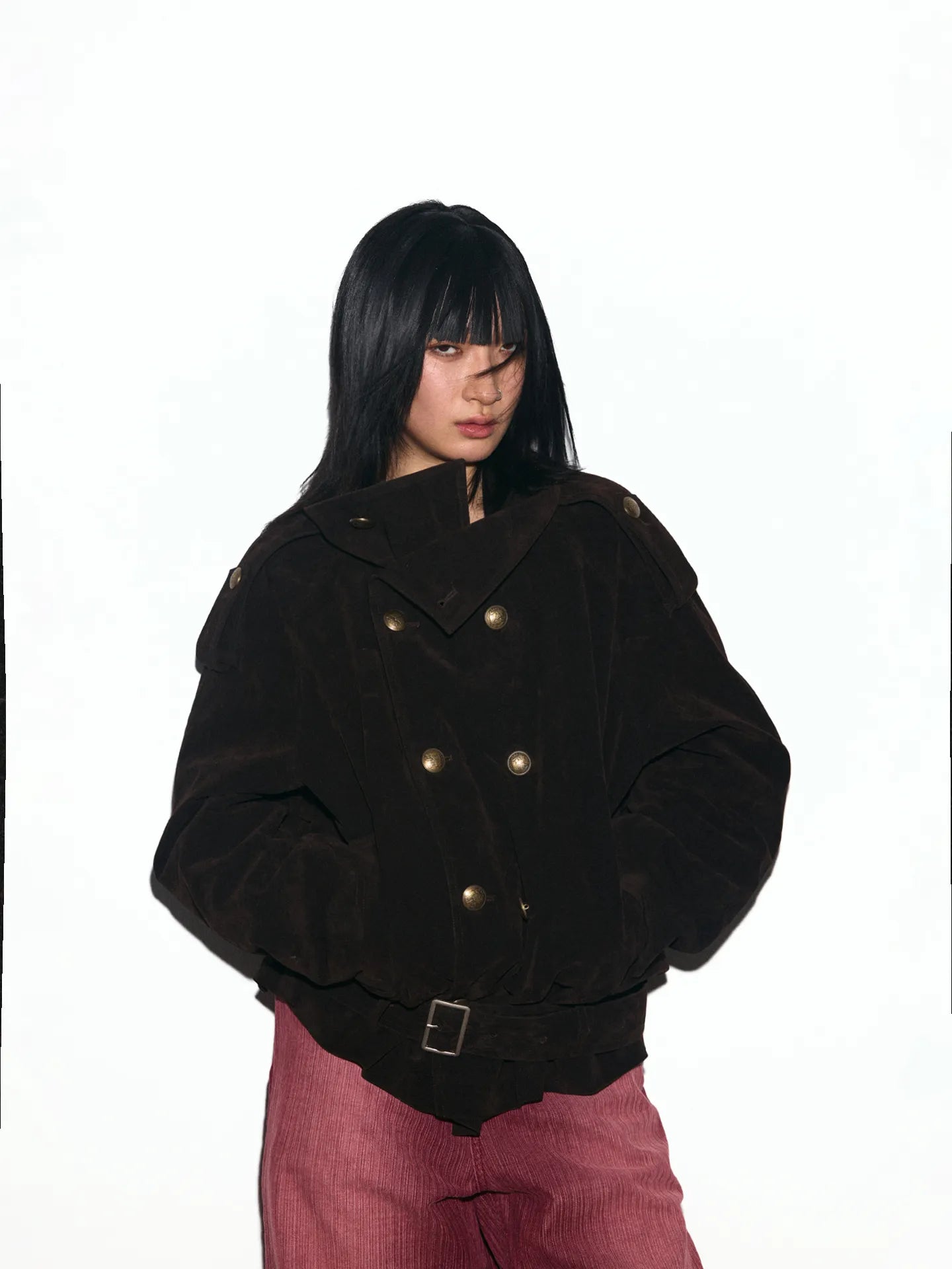 Double-breasted windbreaker cotton coat