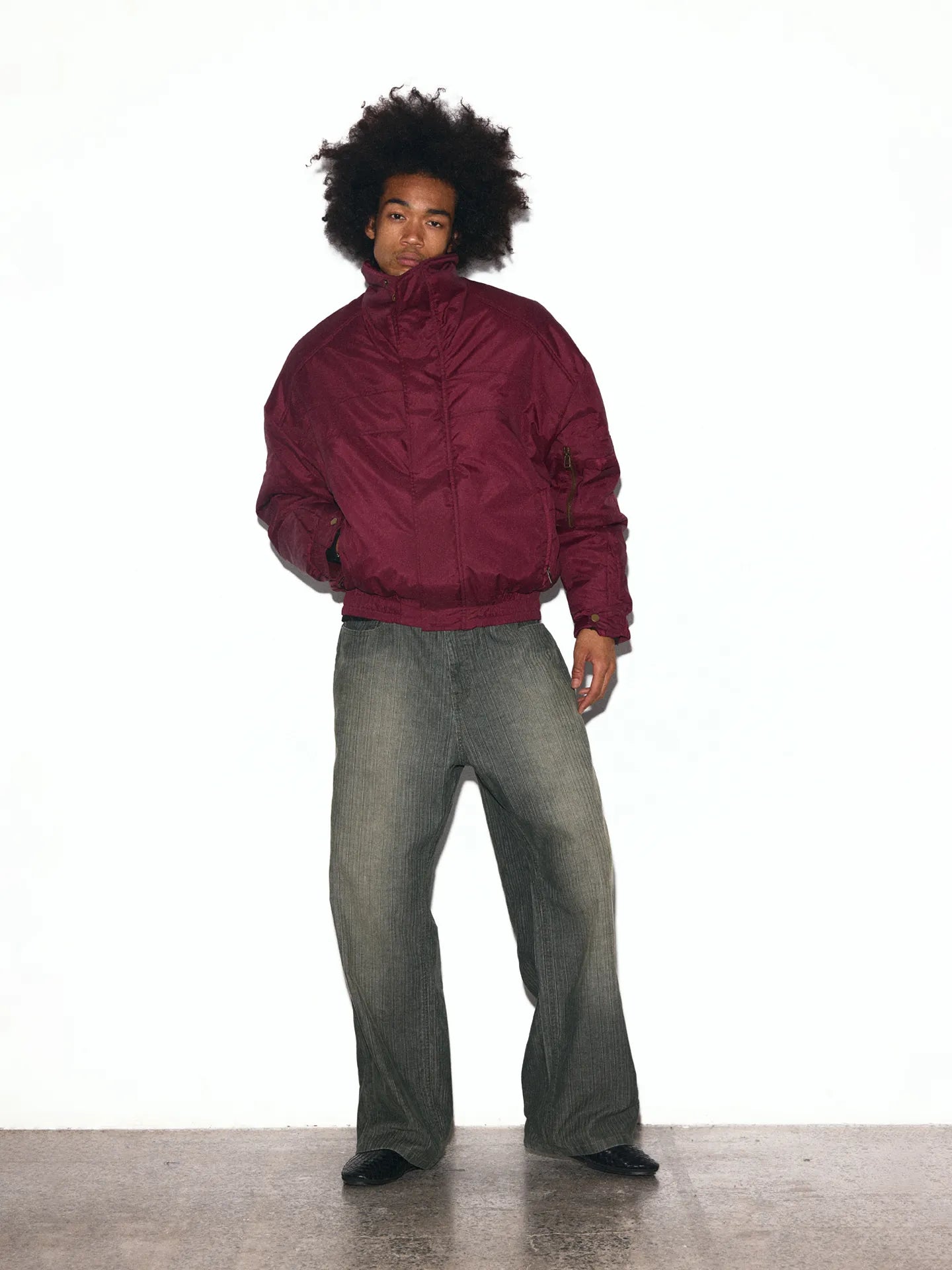 Mercerized nylon "Police uniform" down jacket