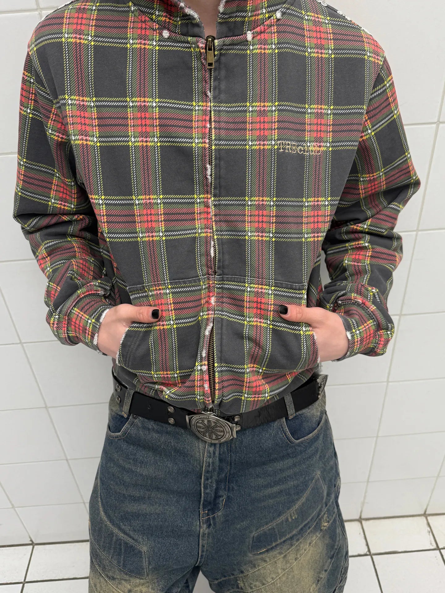 Vintage Plaid Sweatshirt