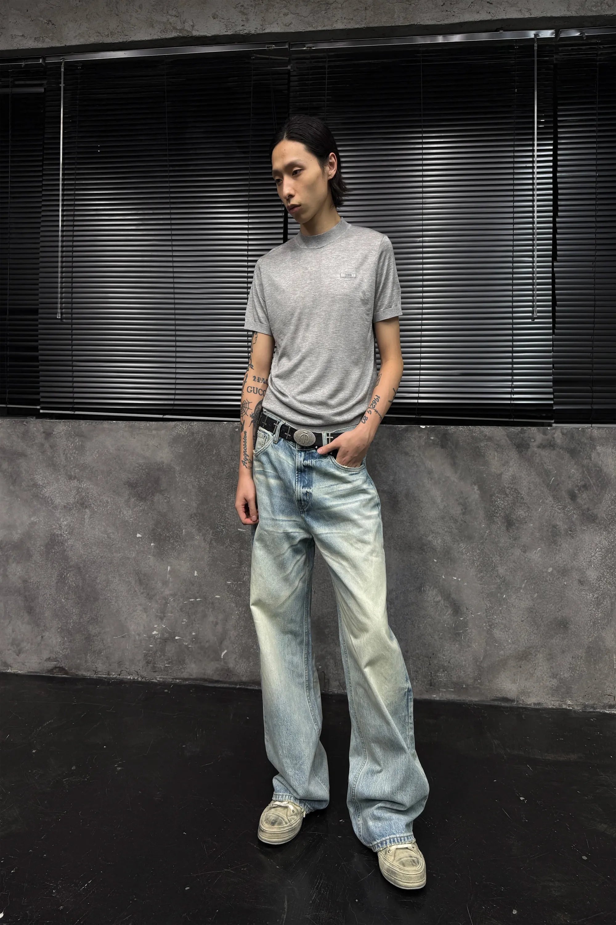 Cream Blue jeans
