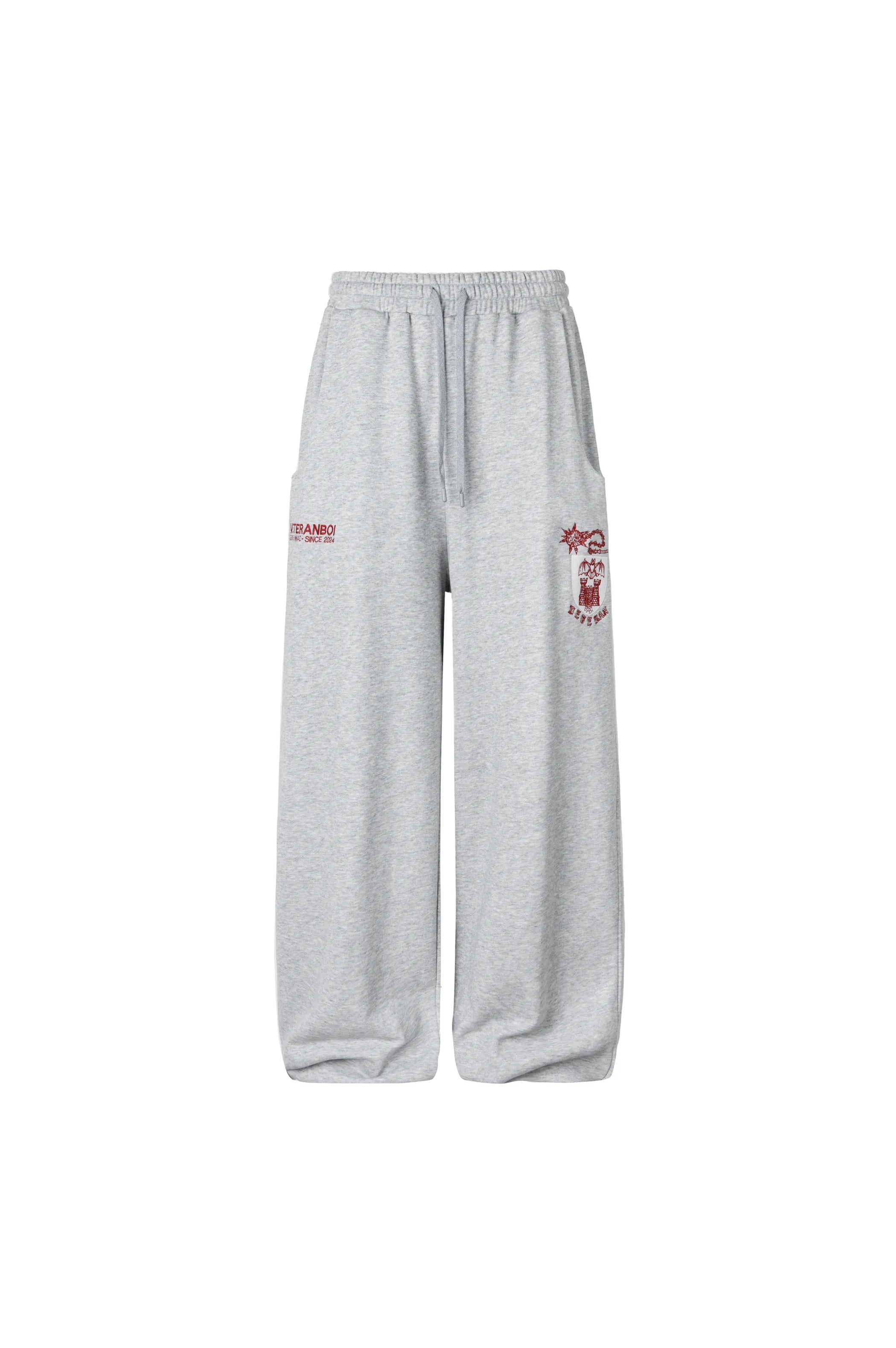 Bat castle embroidered sweatpants