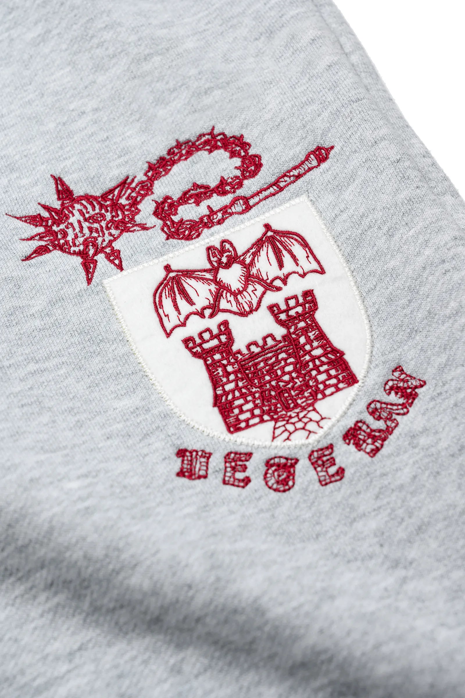 Bat castle embroidered sweatpants