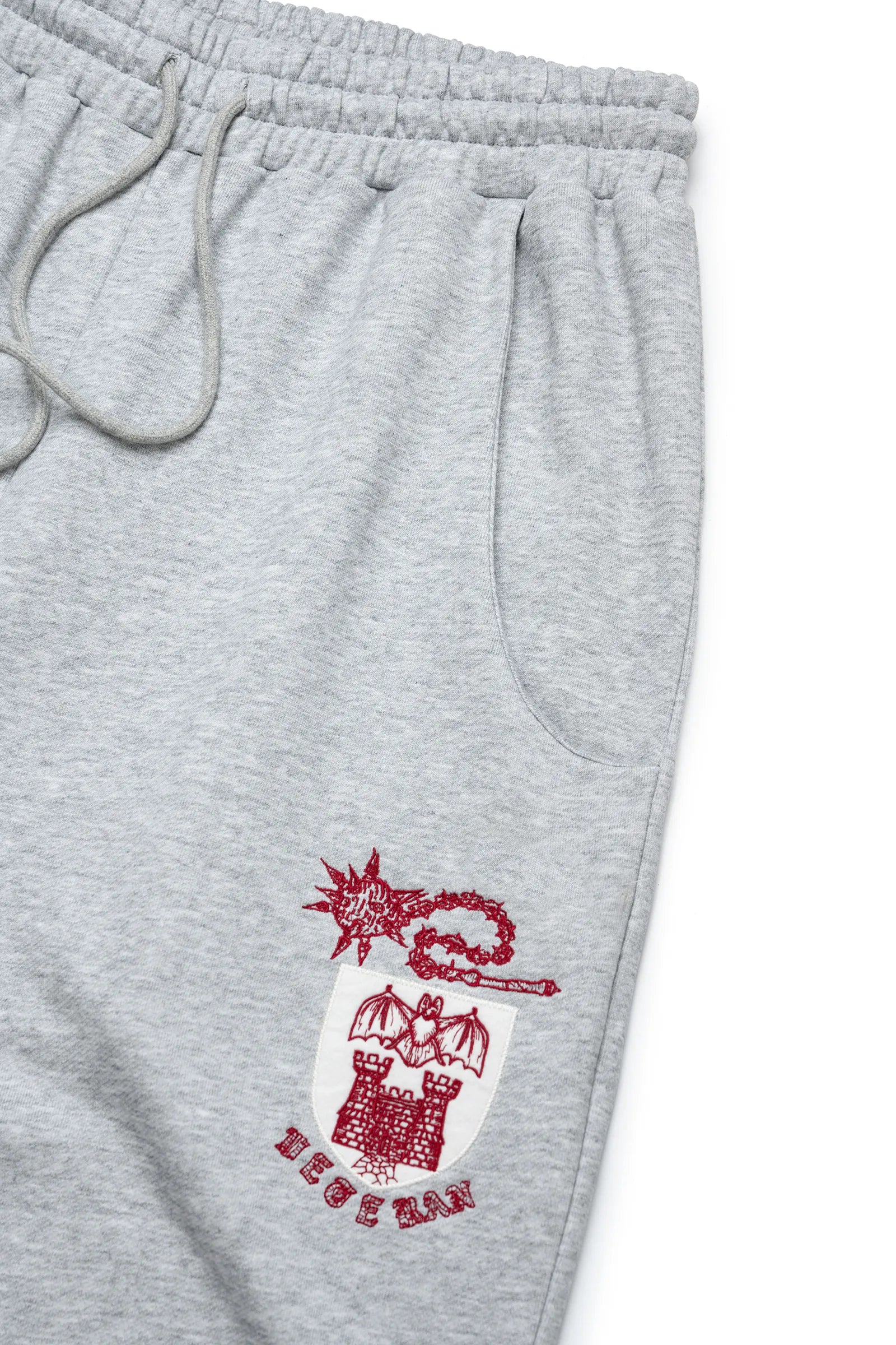 Bat castle embroidered sweatpants