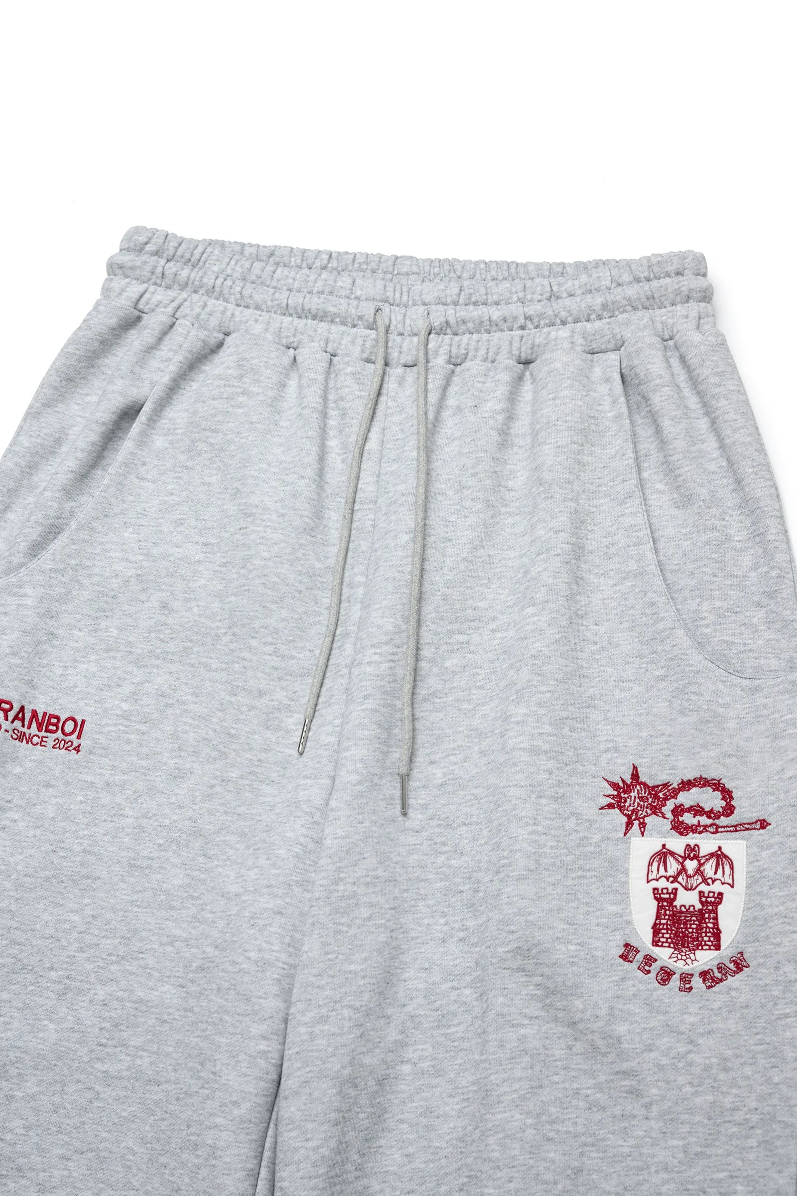 Bat castle embroidered sweatpants