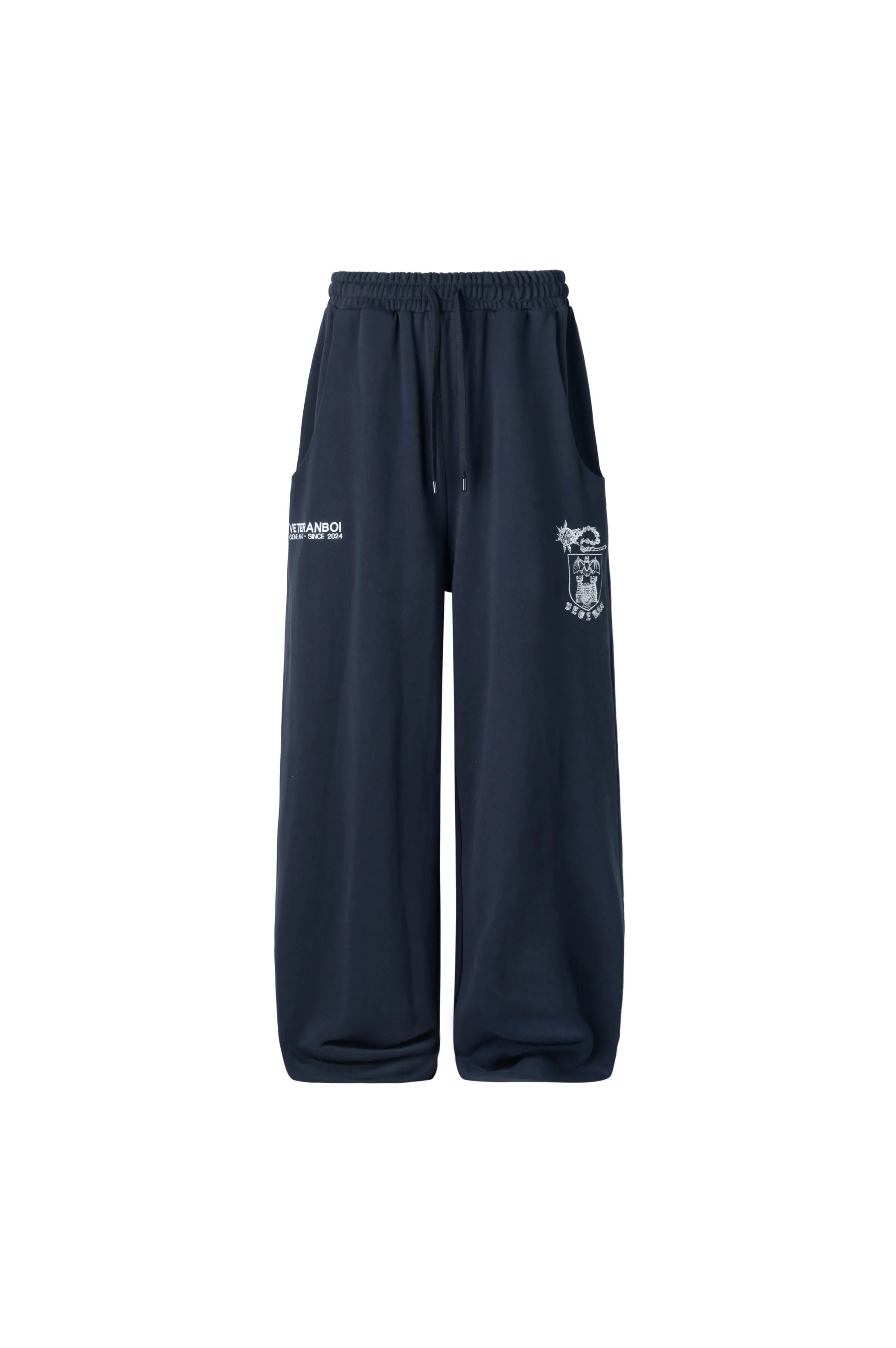 Bat castle embroidered sweatpants
