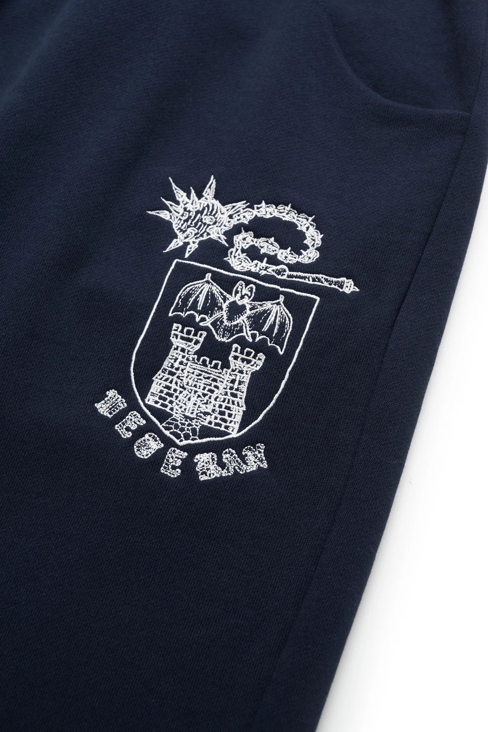 Bat castle embroidered sweatpants