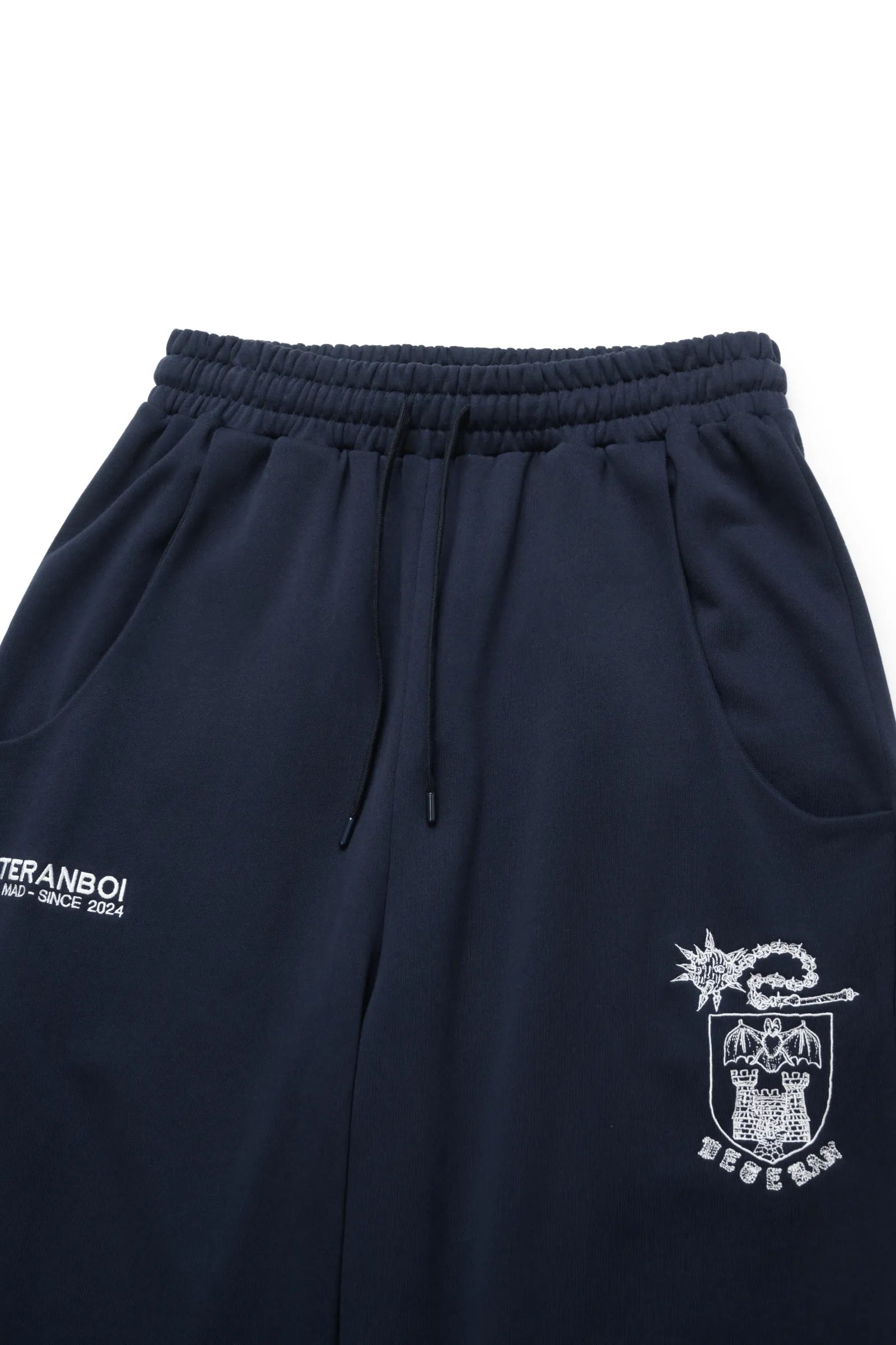 Bat castle embroidered sweatpants