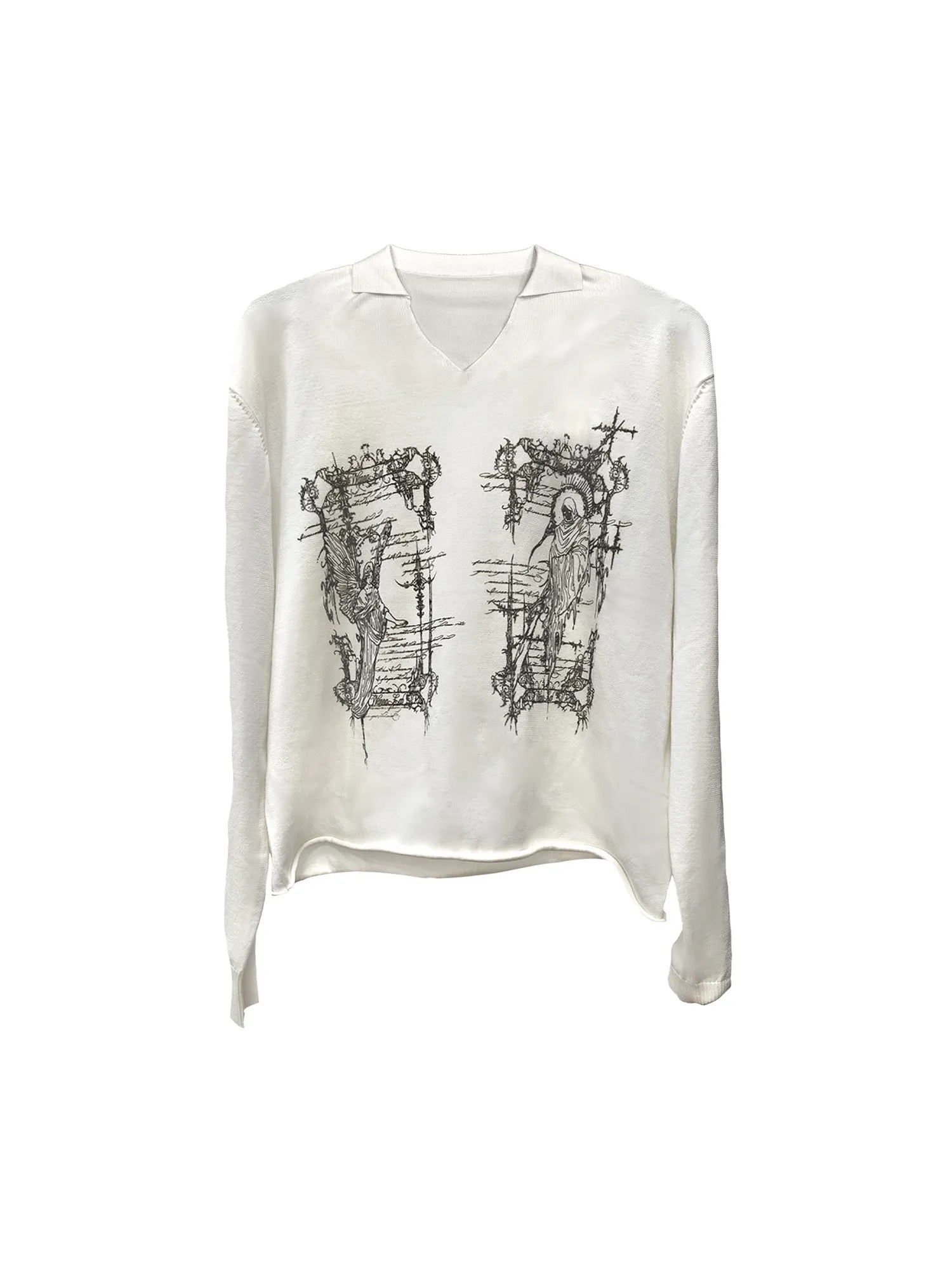 Angel Demon V-Neck Long Polo