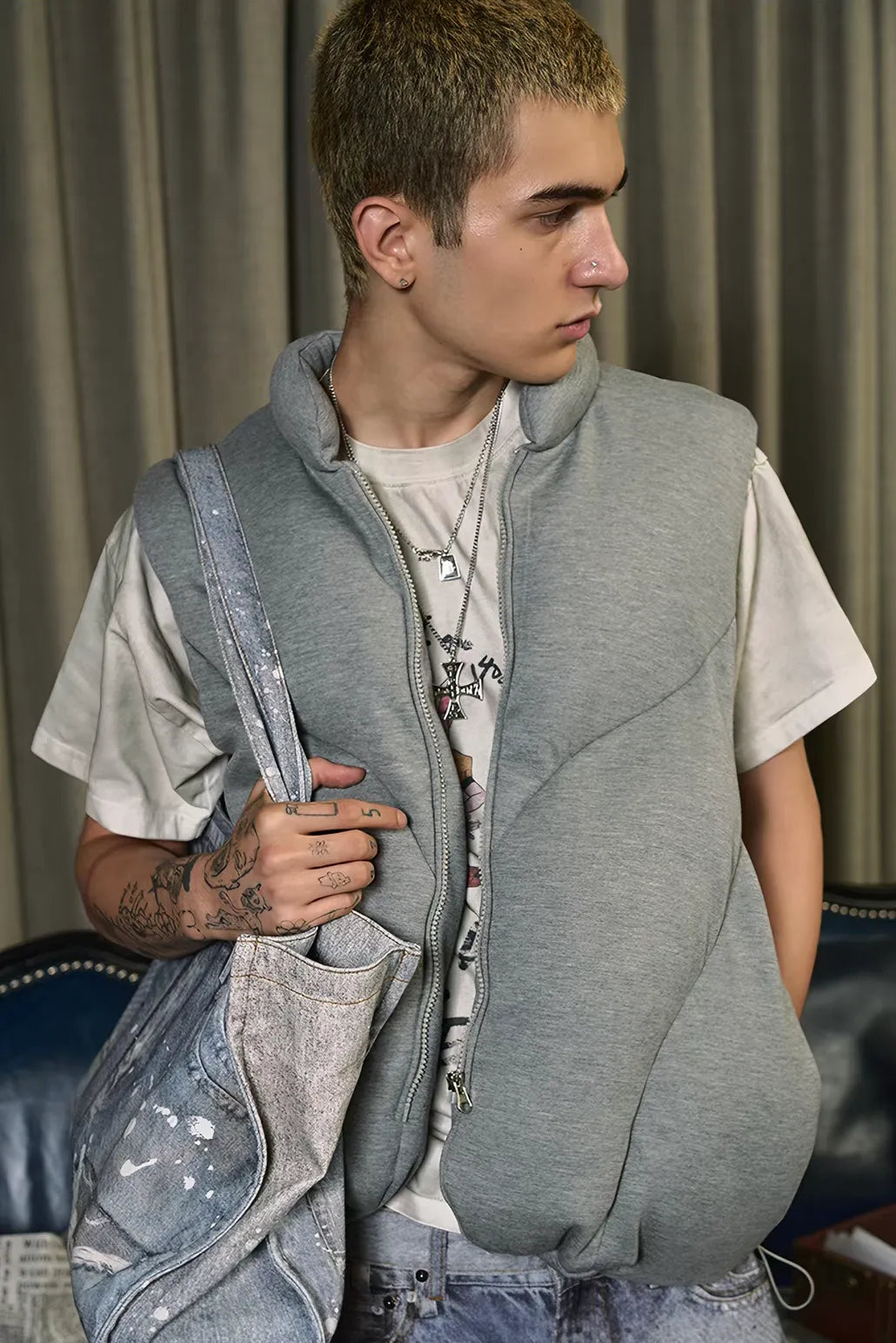 Deconstructed Down-Cotton Vest