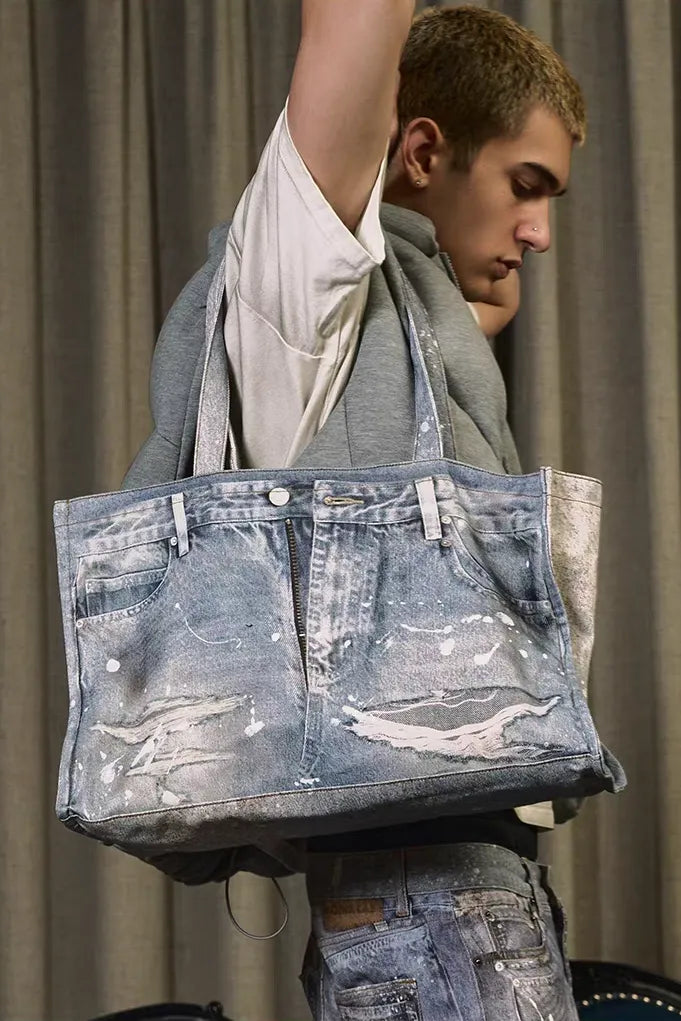 Distressed jeans Tote