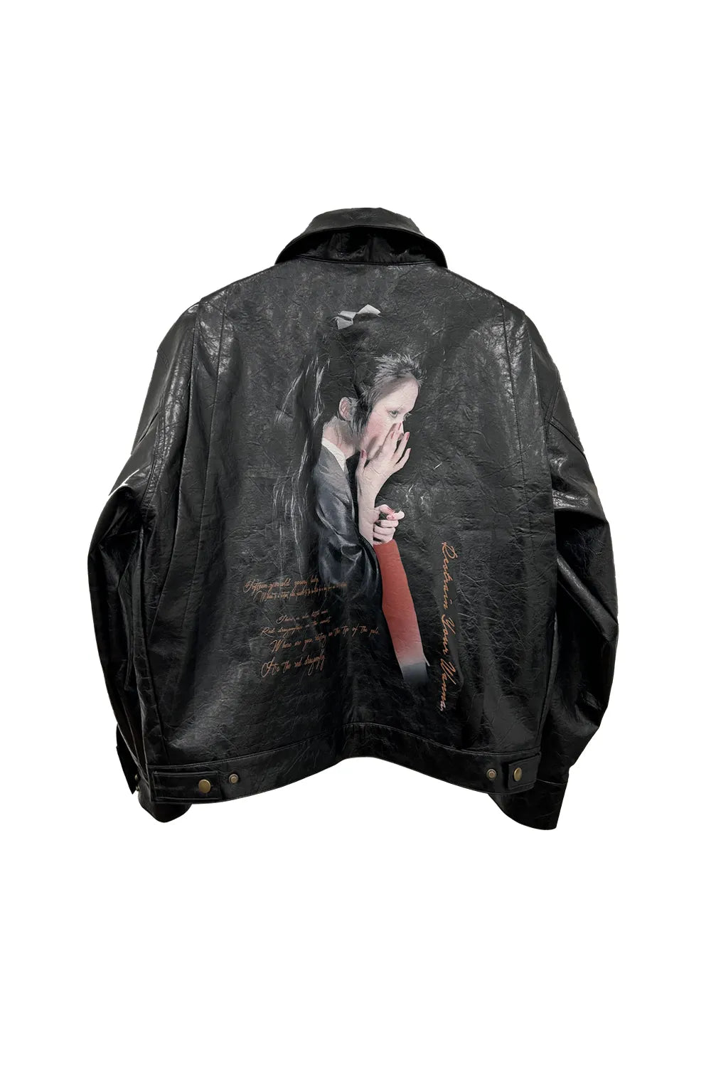 Dragonfly Woman Oily Leather Jacket