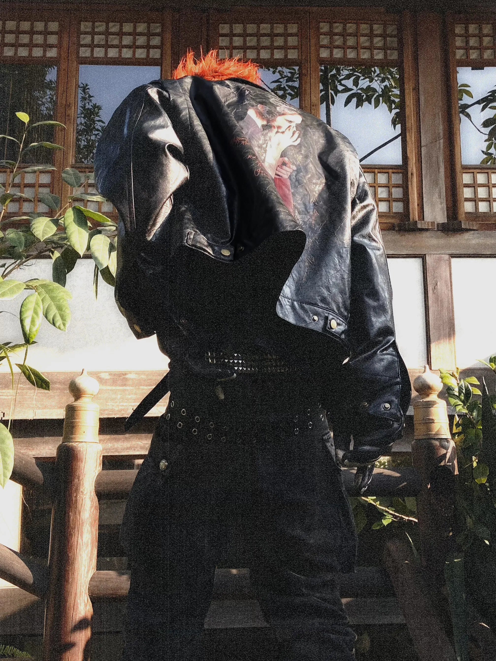 Dragonfly Woman Oily Leather Jacket