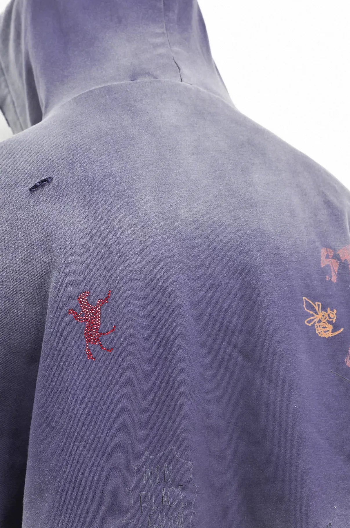 Purple Racing Rhinestone Zip Hoodie